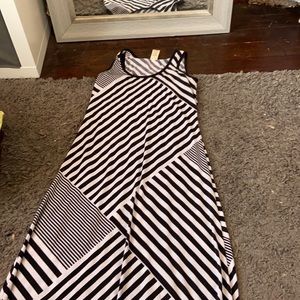 striped, long, dress